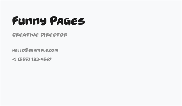 Funny Pages Business Card