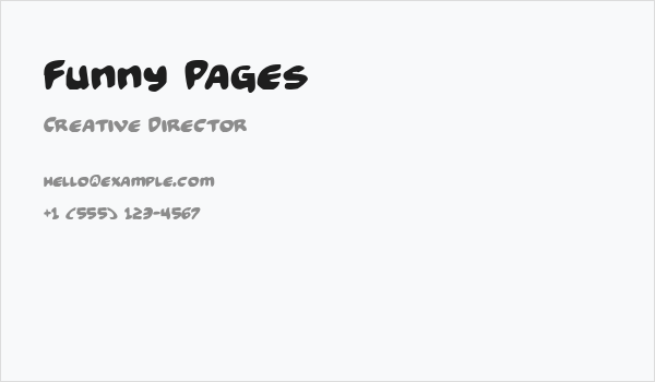Funny Pages Business Card