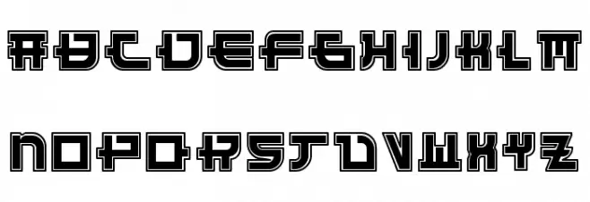 Funny Samurai Demo Outline Font UPPERCASE