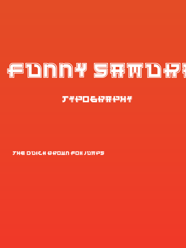 Funny Samurai Demo Outline Poster