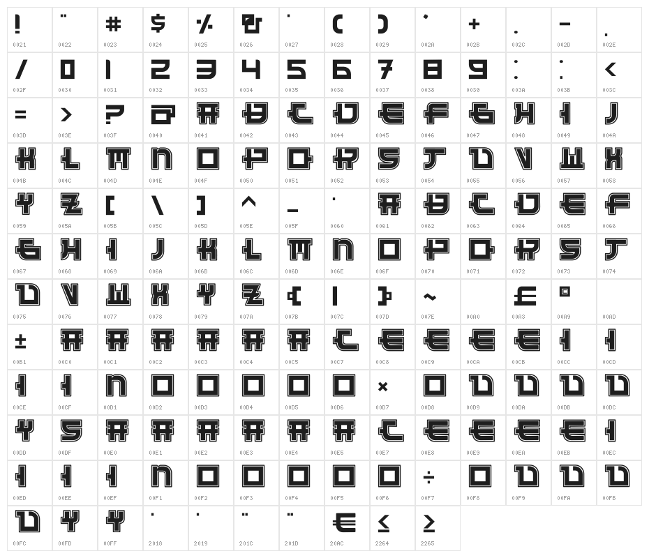 Funny Samurai Outline Character Map