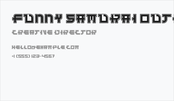 Funny Samurai Outline Business Card