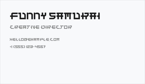 Funny Samurai Business Card
