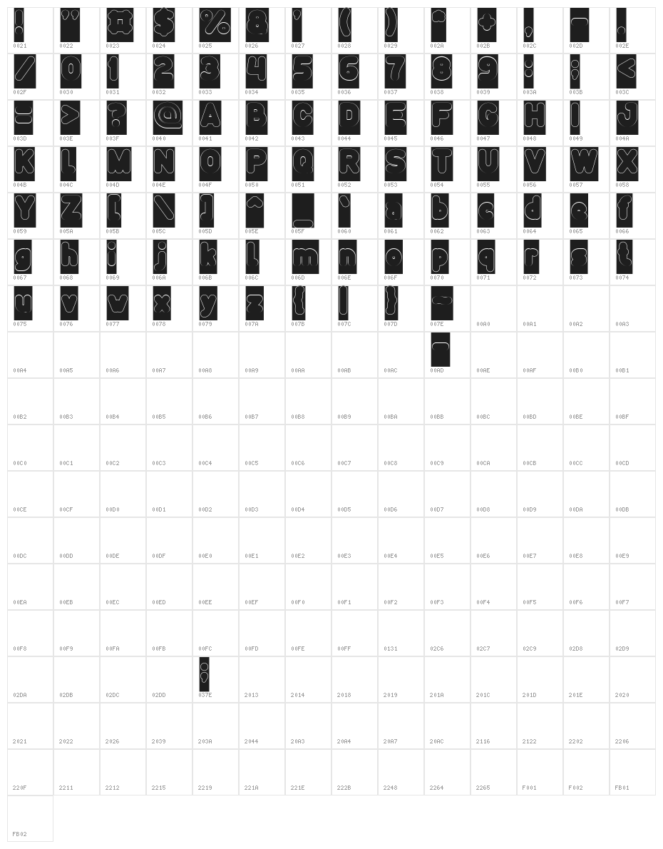 Funny and Cute-Hollow-Inverse Character Map