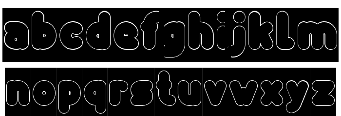 Funny and Cute-Hollow-Inverse Font LOWERCASE