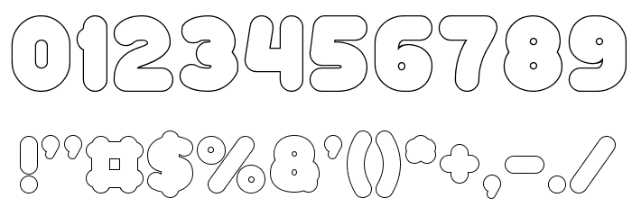 Funny and Cute-Hollow Font OTHER CHARS