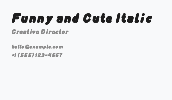 Funny and Cute Italic Business Card