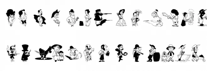 FunnyCharacters Schriftart Groß