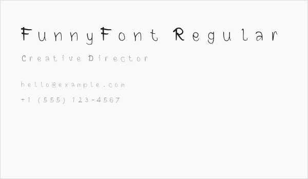 FunnyFont Regular Business Card