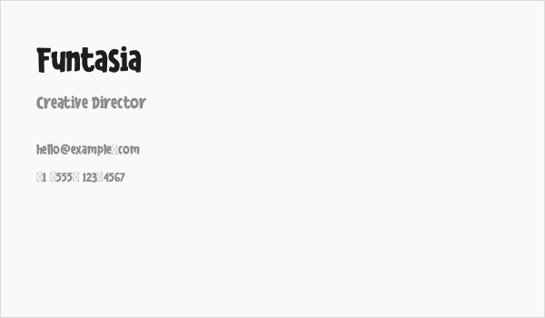 Funtasia Business Card