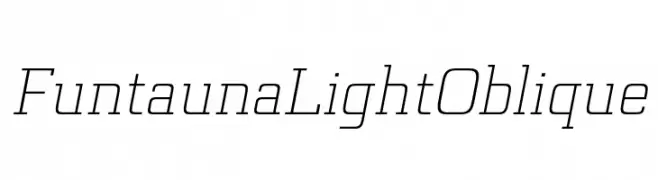 Funtauna Light Oblique  नि: शुल्क फ़ॉन्ट्स डाउनलोड