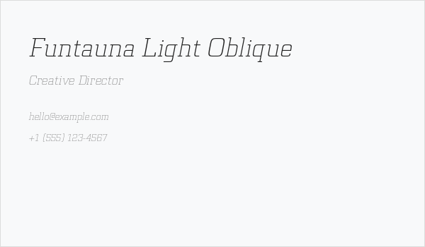Funtauna Light Oblique Business Card