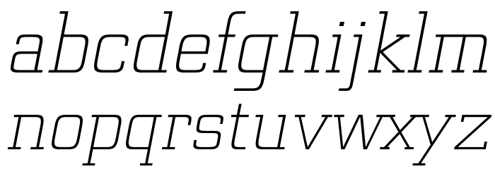 Funtauna Light Oblique Font LOWERCASE
