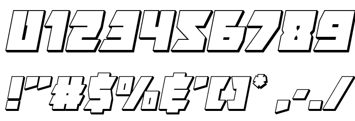Furiosa 3D Italic Font OTHER CHARS