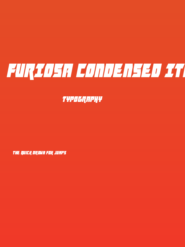 Furiosa Condensed Italic Poster