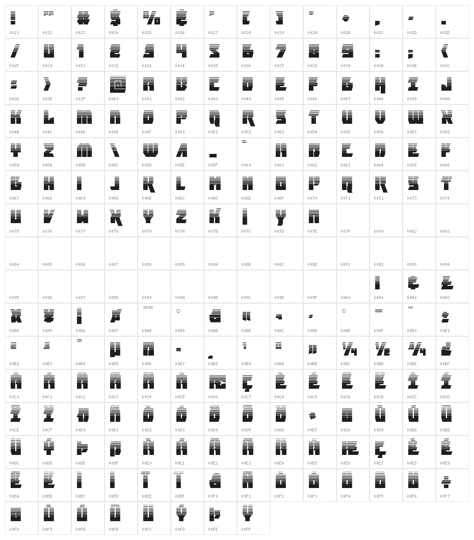 Furiosa Halftone Character Map