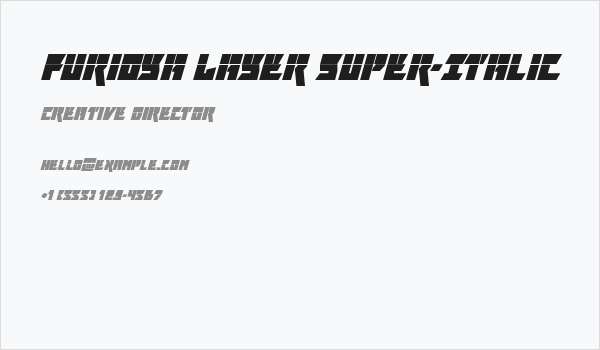 Furiosa Laser Super-Italic Business Card
