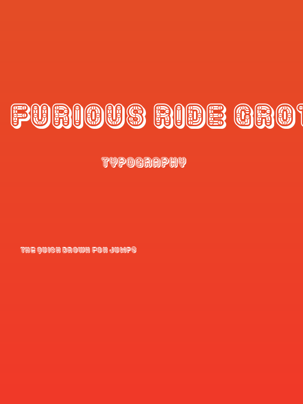 Furious Ride Grotesque Regular Poster