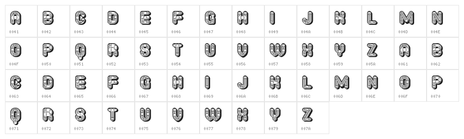 Furious Ride Hollow Regular Character Map