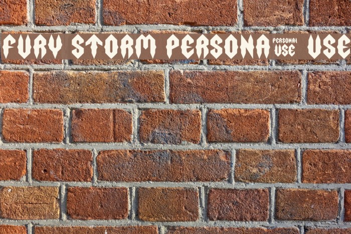 Fury Storm Personal Use Schriftart examples