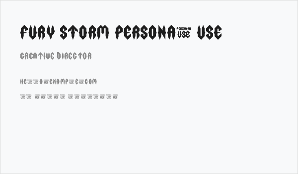 Fury Storm Personal Use Business Card