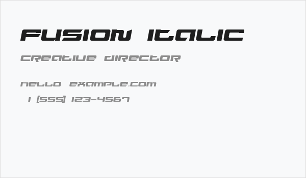 Fusion Italic Business Card