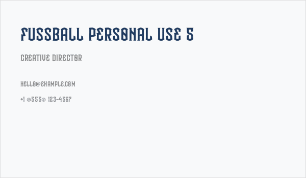 Fussball Personal Use 5 Business Card