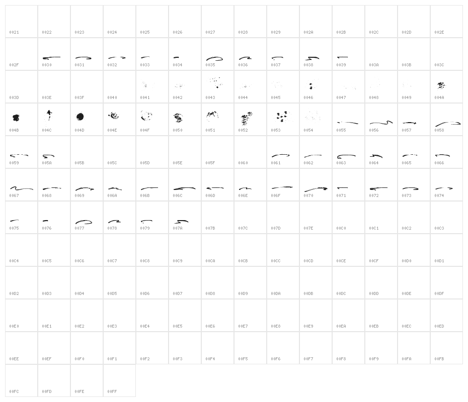 FusterdBonus-Regular Character Map