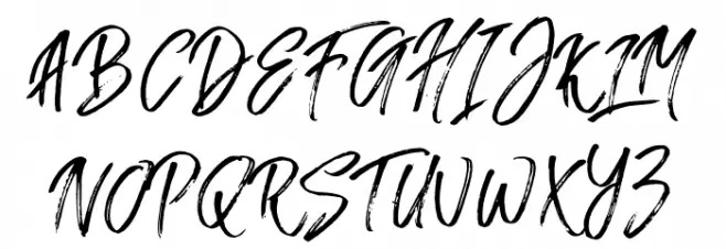 FusterdBrush-Regular Schriftart Groß