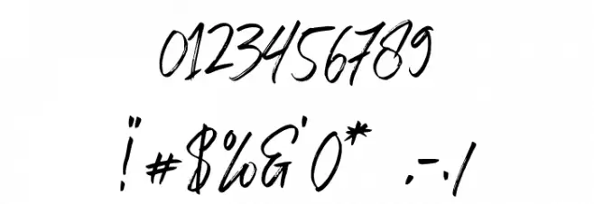 FusterdBrushTwo-Regular Font OTHER CHARS