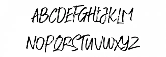FusterdBrushTwo-Regular फ़ॉन्ट अपरकेस