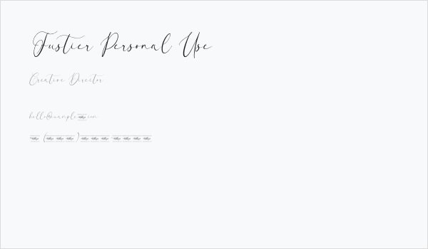 Fustier Personal Use Business Card