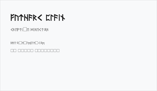 Futhark Plain Business Card