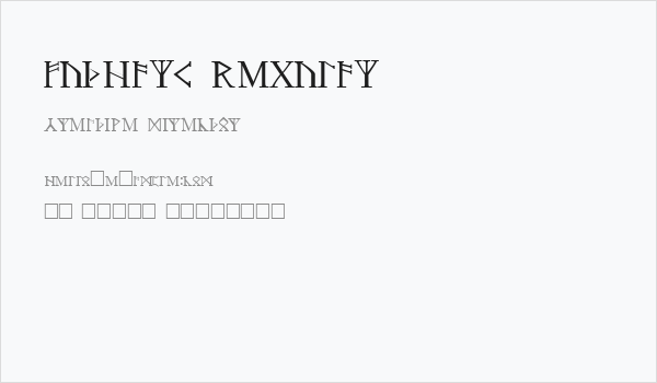 Futhark Regular Business Card