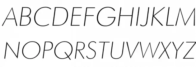 Futura Thin Italic Font UPPERCASE