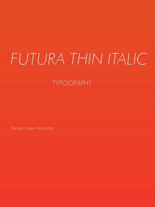 Futura Thin Italic Poster