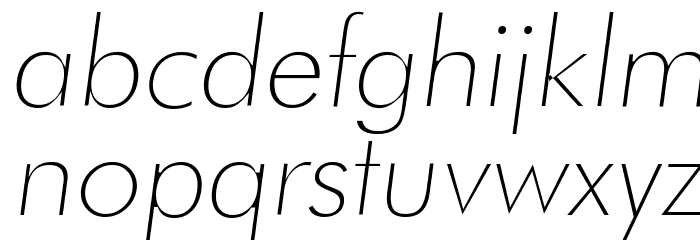 Futura Thin Italic Font LOWERCASE