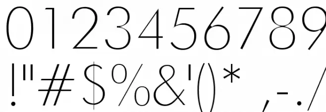 Futura Thin Font OTHER CHARS