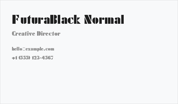 FuturaBlack Normal Business Card