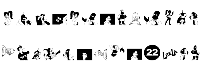 Futurama-Alien-Alphabet-Two Font OTHER CHARS