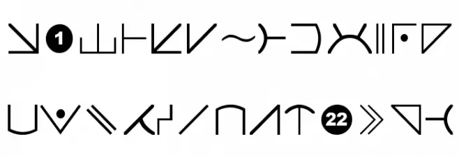 Futurama-Alien-Alphabet-Two Polices MAJUSCULES
