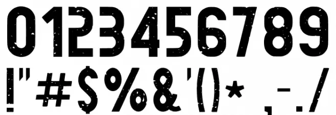 Future 2097 Eroded Regular Font OTHER CHARS