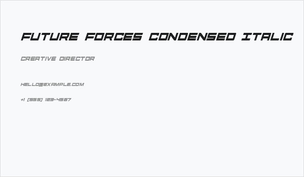 Future Forces Condensed Italic Business Card