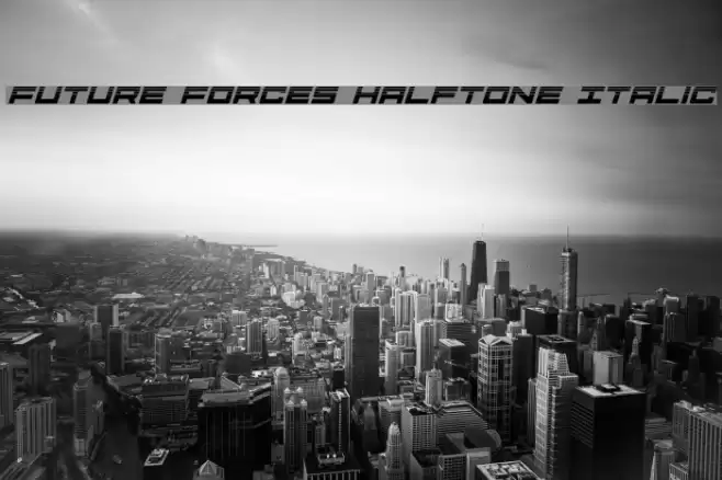 Future Forces Halftone Italic Font examples