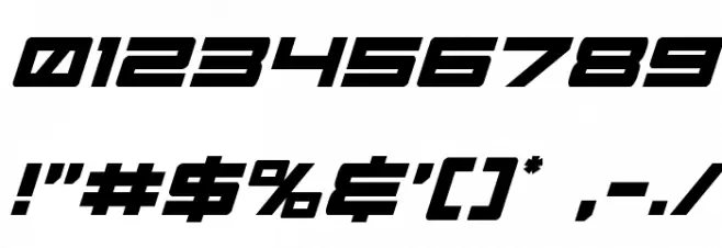 Future Forces Italic Font OTHER CHARS