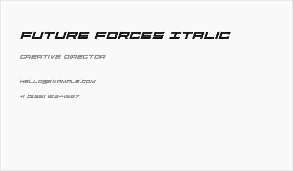 Future Forces Italic Business Card