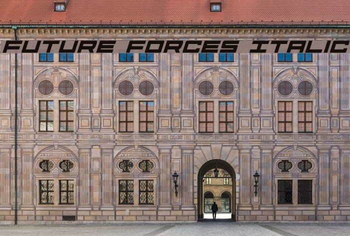 Future Forces Italic Font examples