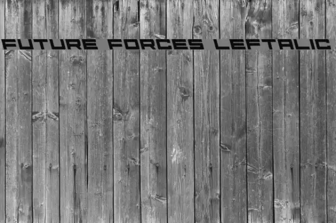 Future Forces Leftalic Font examples