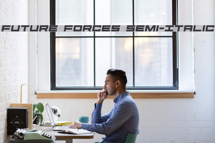 Future Forces Semi-Italic Font examples