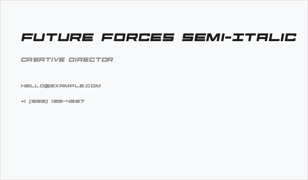 Future Forces Semi-Italic Business Card
